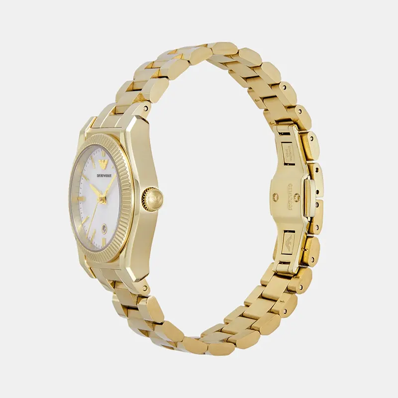 Emporio Armani Federica White Dial Gold-tone Ladies Watch- AR11657